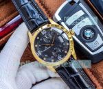 Newest Copy Jaeger-LeCoultre Master Black Dial Gold Bezel Watch 40mm